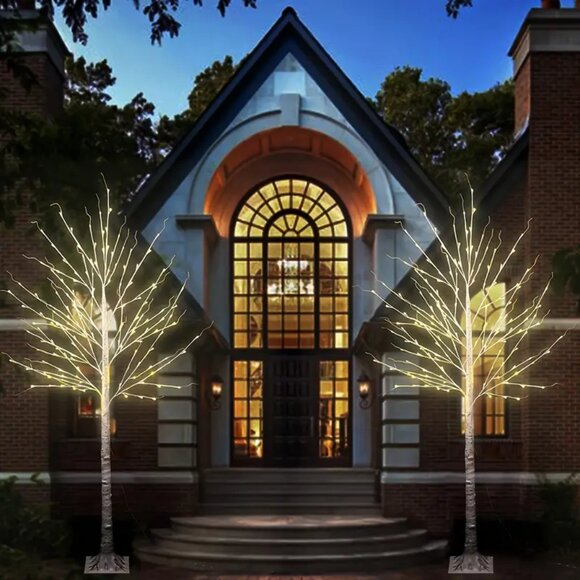 🎄Pak of 2 🎄- 5 ft Warm White Lighted Birch Tree Lights - Christmas Home Decor - Picture 15 of 16